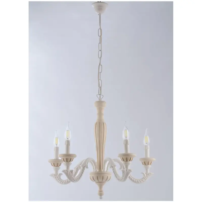 Brulamp Lampadario a 5 luci in legno rigato, Shabby Chic 2 varianti(1 unità)