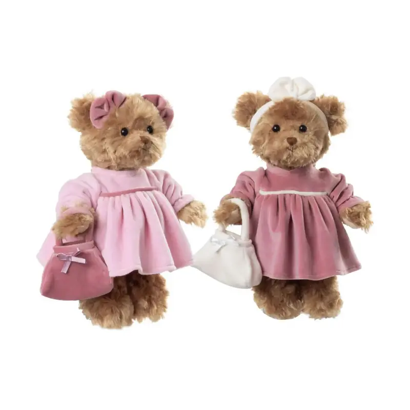Bukowski Orso Peluche con abito rosa e borsa "Beautiful Ellen" H25 cm 2 varianti (1 unità)