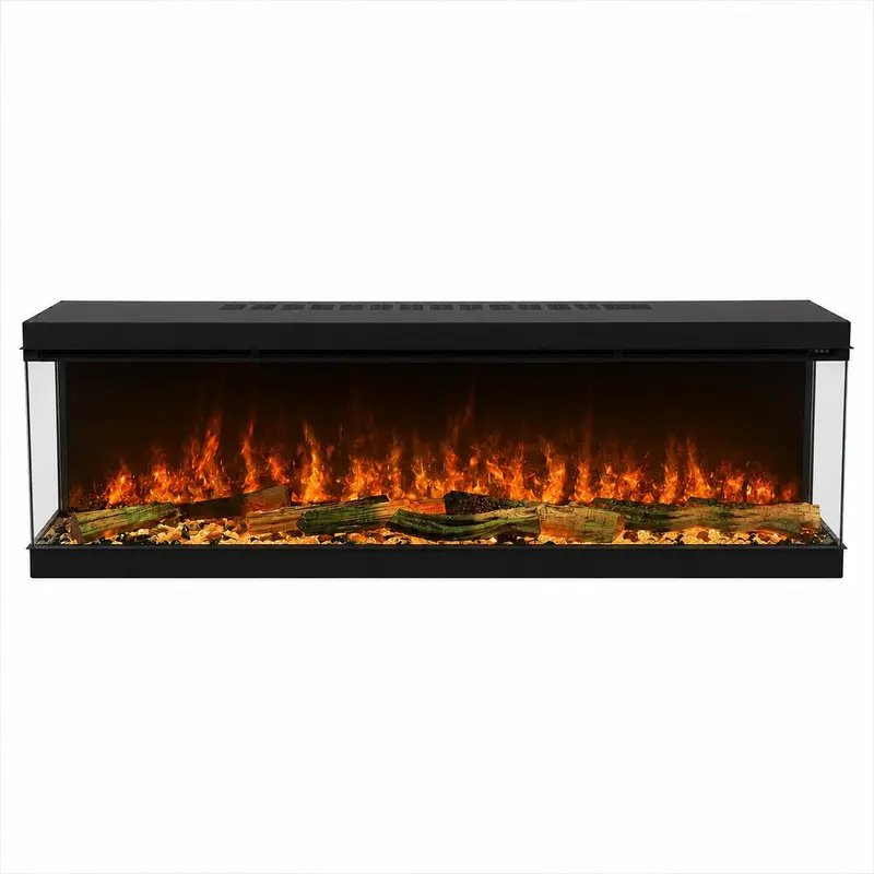 Camino elettrico Divina Fire Belmont 130 da incasso a 3 lati LED RGB