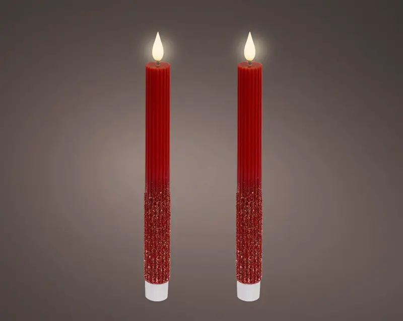 Candela da cena a LED con effetto fiamma e stoppino, cera, fuoco, BO per interni