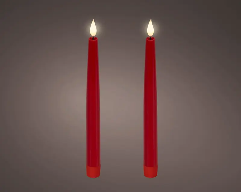 Candela da cena a LED con stoppino realistico, cera conica, effetto fiamma BO per interni