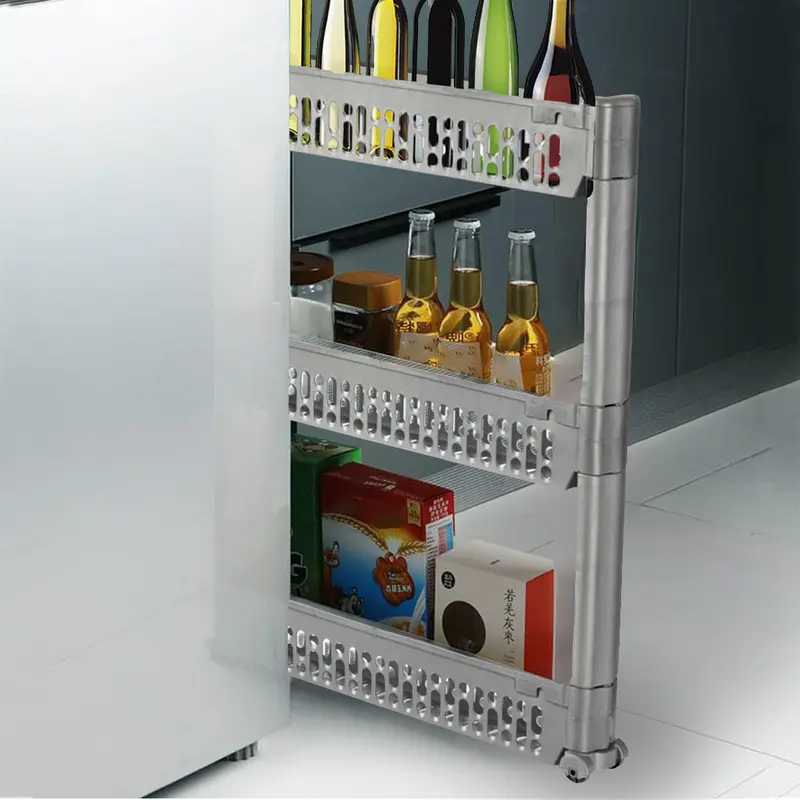 Carrellino Multifunzionale 3 Piani Carrello Salvaspazio Organizer Porta Oggetti 4 Ruote