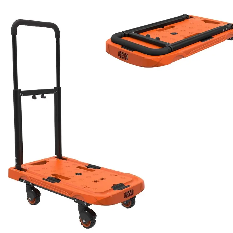Carrello Piattaforma Pieghevole per Trasporto Portata 90kg Manico Regolabile