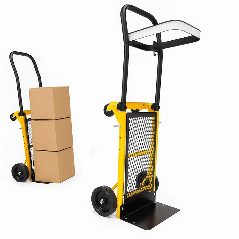Carrello Portapacchi Pieghevole in Acciaio con Piattaforma Multifunzione 120kg