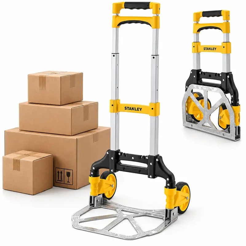 Carrello Portapacchi Pieghevole Stanley Alluminio 38,5x27 H 100 cm Max 60 kg