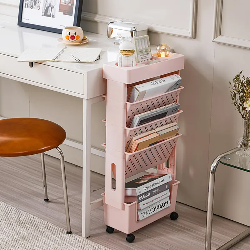 Carrello Ufficio Portadocumenti Scaffale Libreria Salvaspazio Casa Uffìcio Rosa