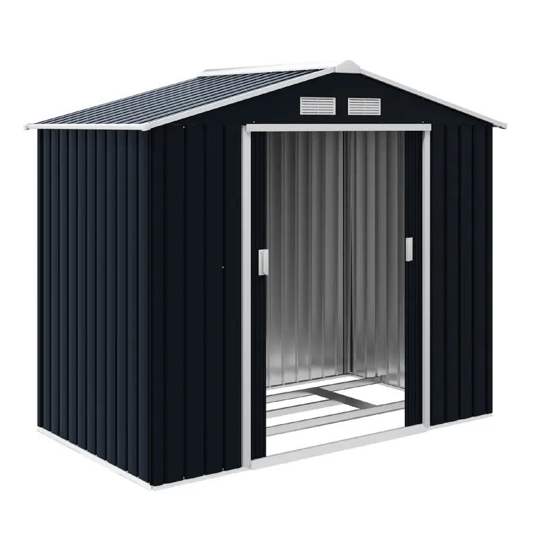 Casetta da Giardino Porta Attrezzi in Lamiera Porte Scorrevoli 213x130 H185cm