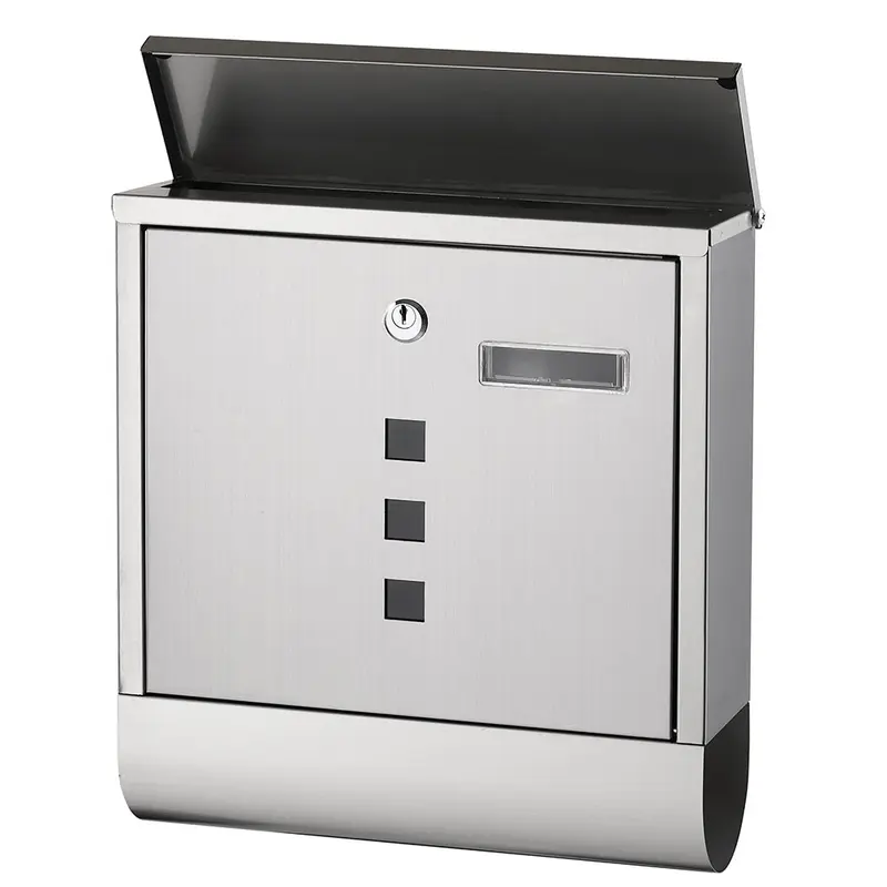 Cassetta Porta Posta Acciaio Antiruggine 37x33.5x10 cm 2 Chiavi Porta Giornale