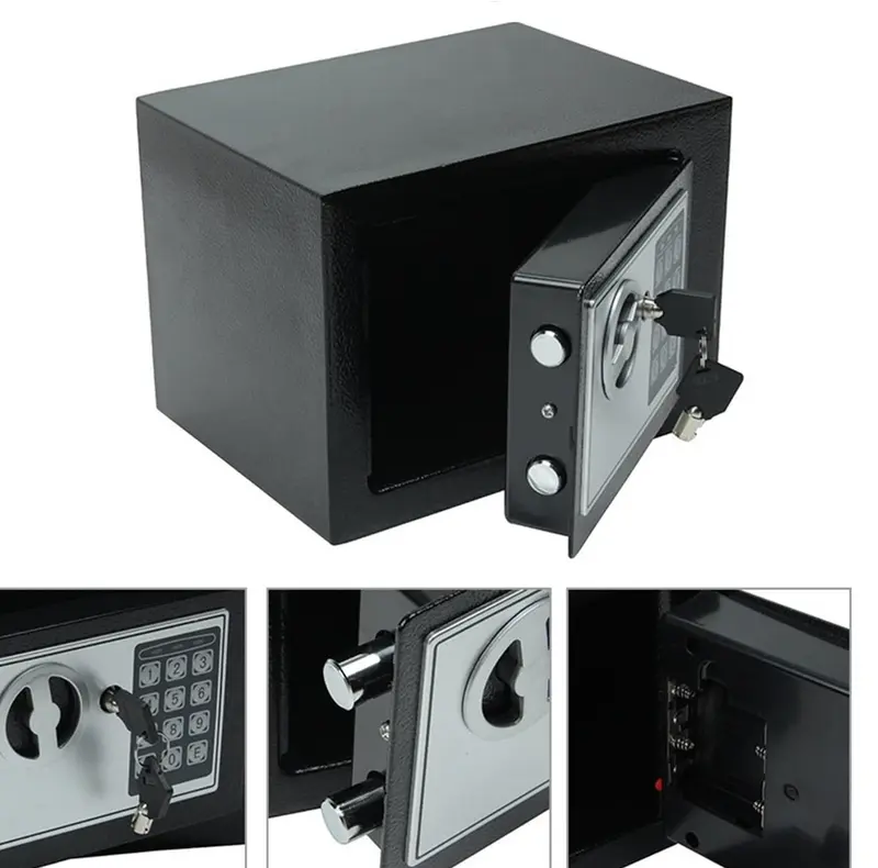 Cassetta Sicurezza Hotel 23x17x17cm Cassaforte Digitale Elettronica Ferro Zincato