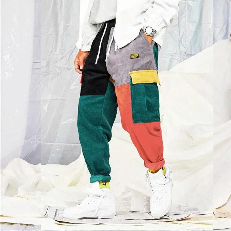Casual Corduroy Color Matching Casual Trousers