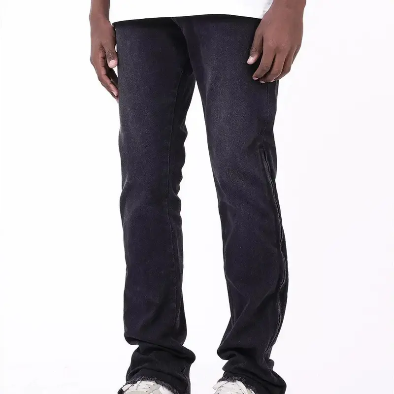 Casual Denim Trousers Mid Waist Elastic