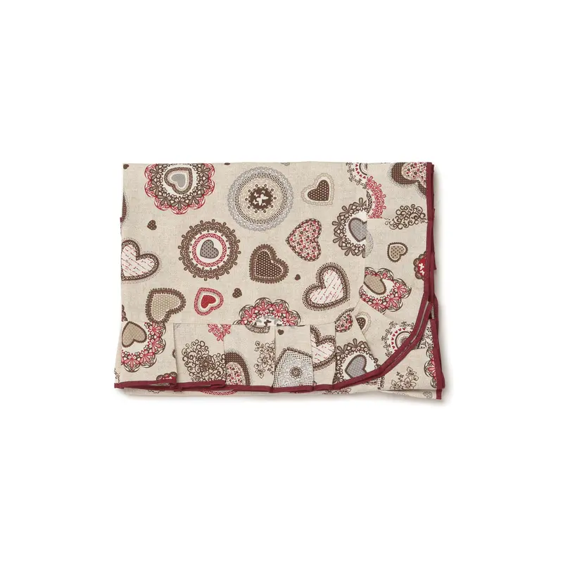 Centrotavola 90x90 cm in misto cotone Stile Country linea Cuore