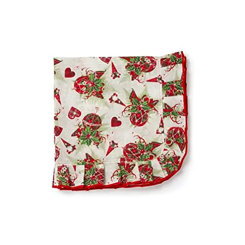 Centrotavola Gnomi Stile Shabby con Volant in Cotone 90x90 cm