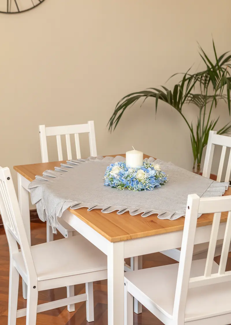 Centrotavola Quadrato 90x90 Stile Shabby Chic Linea Melange in misto cotone