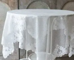 CENTROTAVOLA QUADRATO PIZZO SHABBY 90X90cm.L' ATELIER17 SERIE AURORE TRE COLORI
