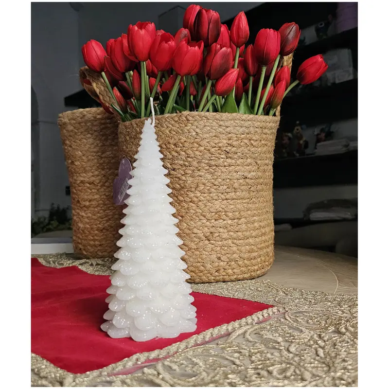 Cereria Parma Candela Albero slim di Natale medio D9xH20 cm 3 varianti(1 unità)