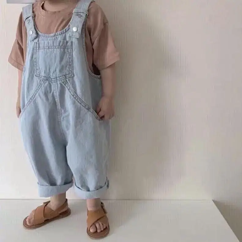 Children's Cotton Thin Denim Overalls