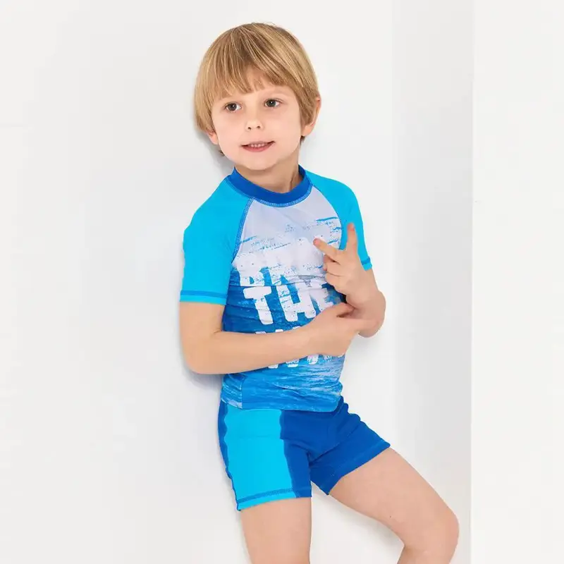Children's Swimsuit Boys Siamese Hot Spring Quick-drying Sunscreen Swimsuit Boy Cute Baby Shark Swimsuit