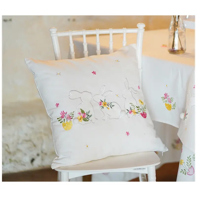 Clodette Cuscino pasquale in cotone "Les Fleurs" 40x40 cm 2 varianti(1pz)