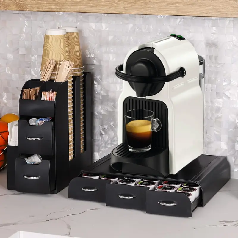 Coffee Station Angolo Bar Base Caffetteria + Porta Accessori Capsule Professionale