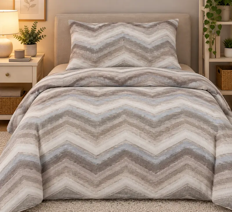 Completo Letto Flanella Piazza e Mezza Ysidro Tortora
