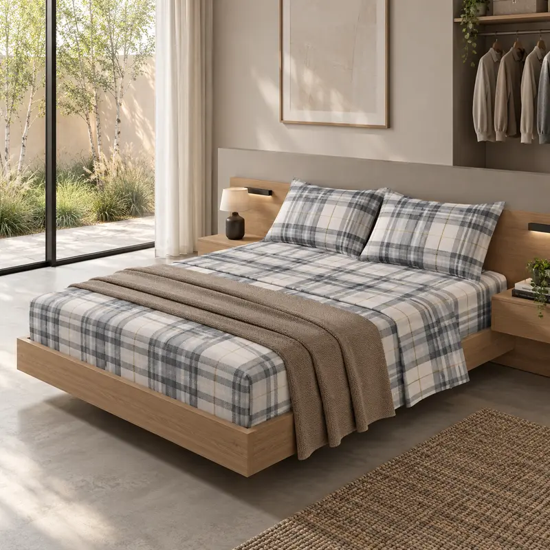 Completo Letto in Cotone Matrimoniale Kody Grigio
