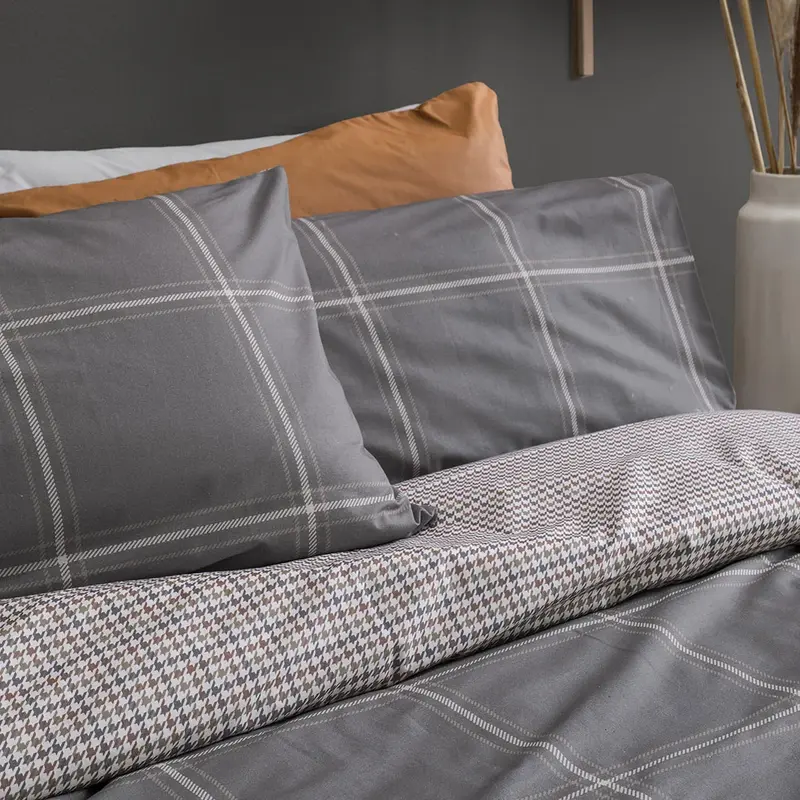 Completo Letto in Cotone Matrimoniale Mayson Grigio