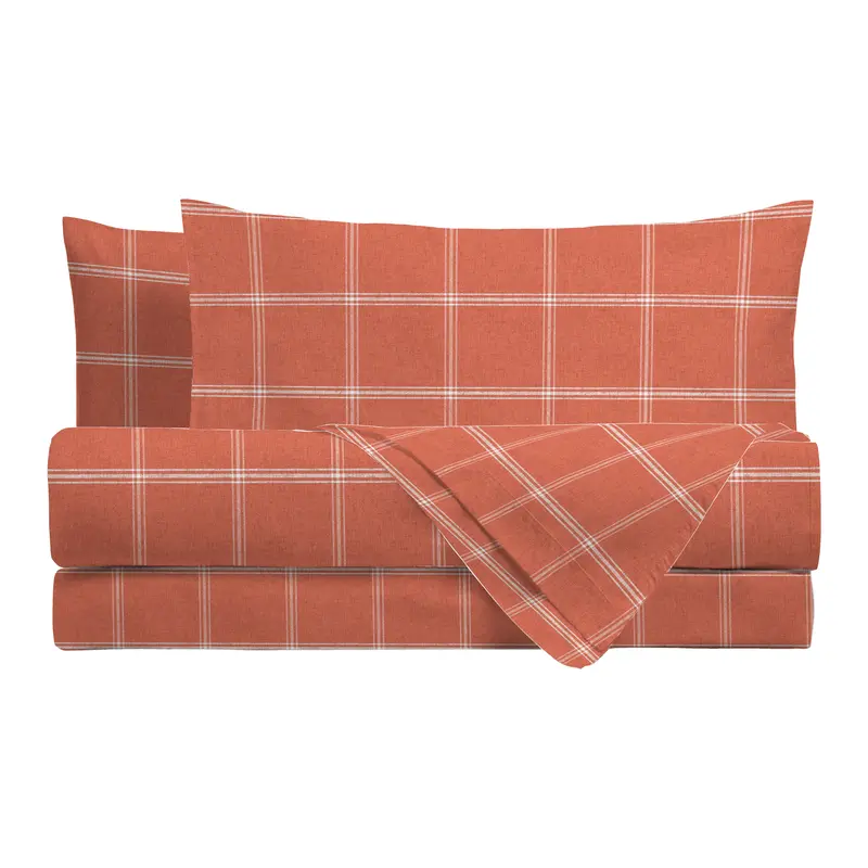 Completo Letto in Cotone Piazza e Mezza Efrem Ruggine