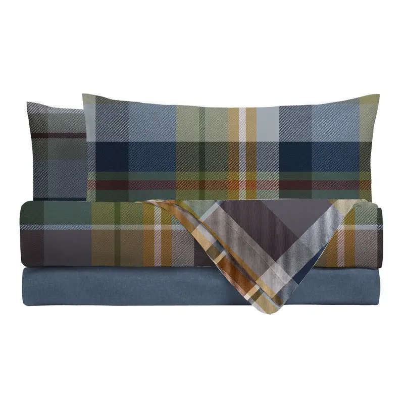 Completo Letto in Cotone Piazza e Mezza Ralph Blu/Verde