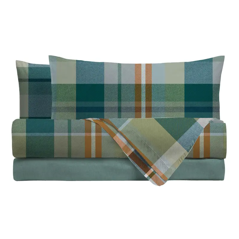Completo Letto in Cotone Piazza e Mezza Ralph Petrolio