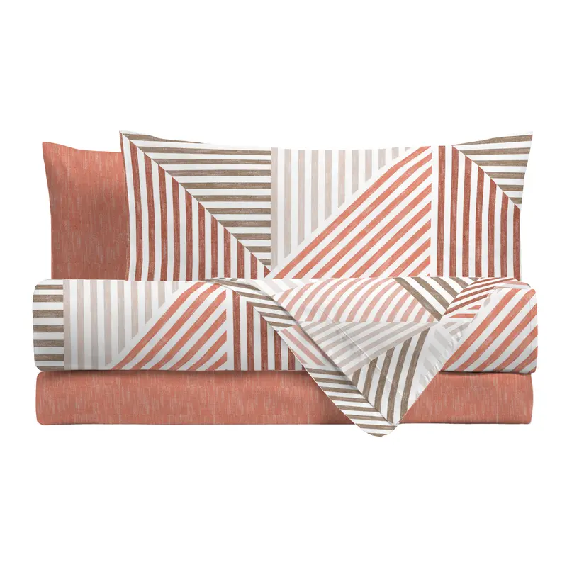 Completo Letto in Cotone Piazza e Mezza Ramsey Ruggine