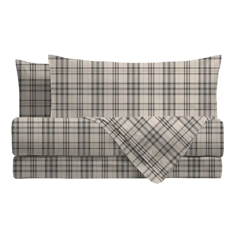 Completo Letto in Cotone Singolo Kody Grigio