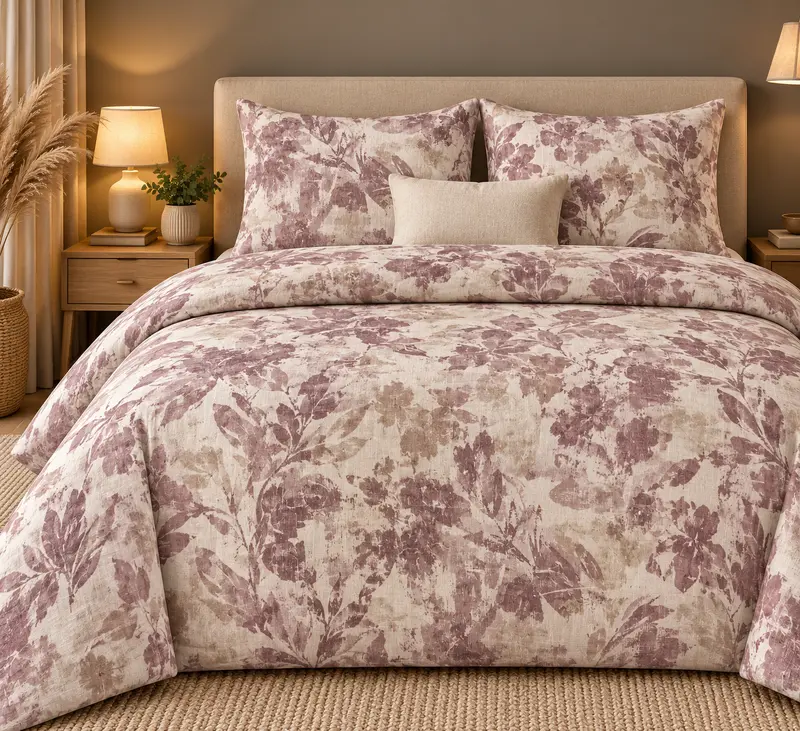 Completo Letto in Flanella Matrimoniale Adelina Rosa