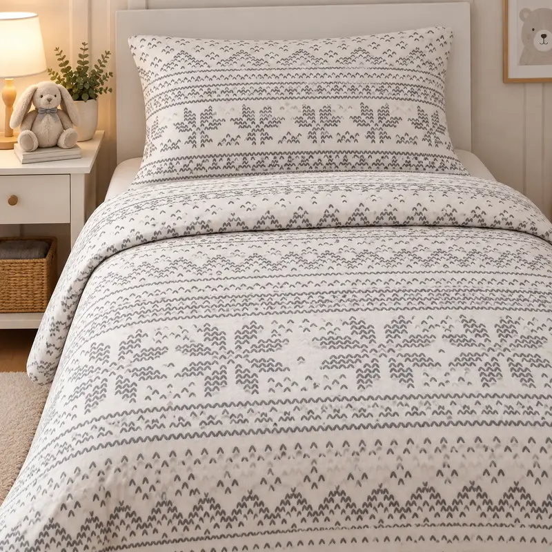 Completo Letto in Flanella Singolo Cortina Grigio