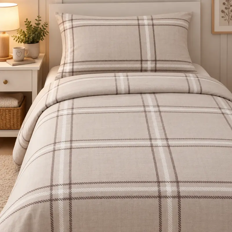 Completo Letto in Flanella Singolo Mayson Beige