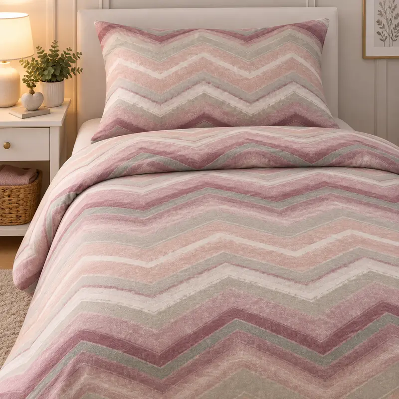 Completo Letto in Flanella Singolo Ysidro Rosa