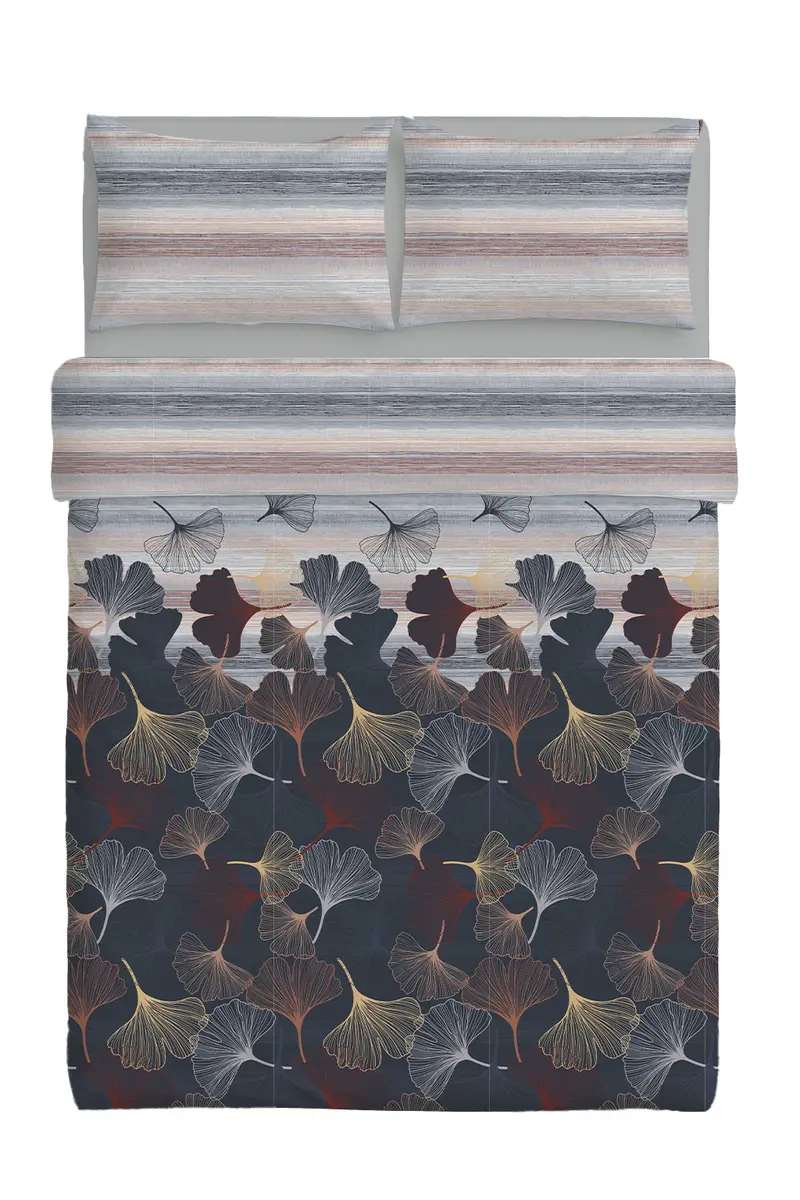 Completo Letto Matrimoniale 2 in 1 Ginkoadonis Blu