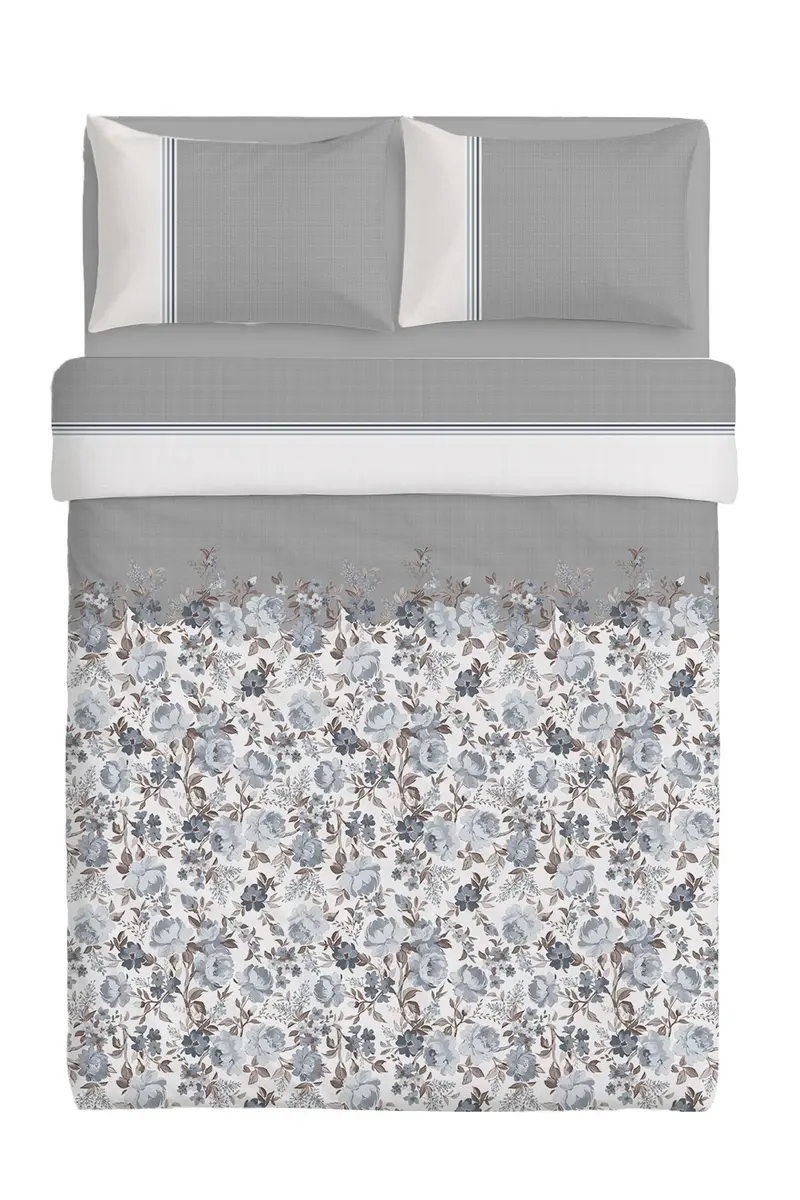 Completo Letto Matrimoniale Emmatheo 2 in 1 Blu/Grigio