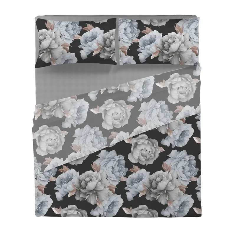 Completo Letto Matrimoniale Peony Grigio Scuro