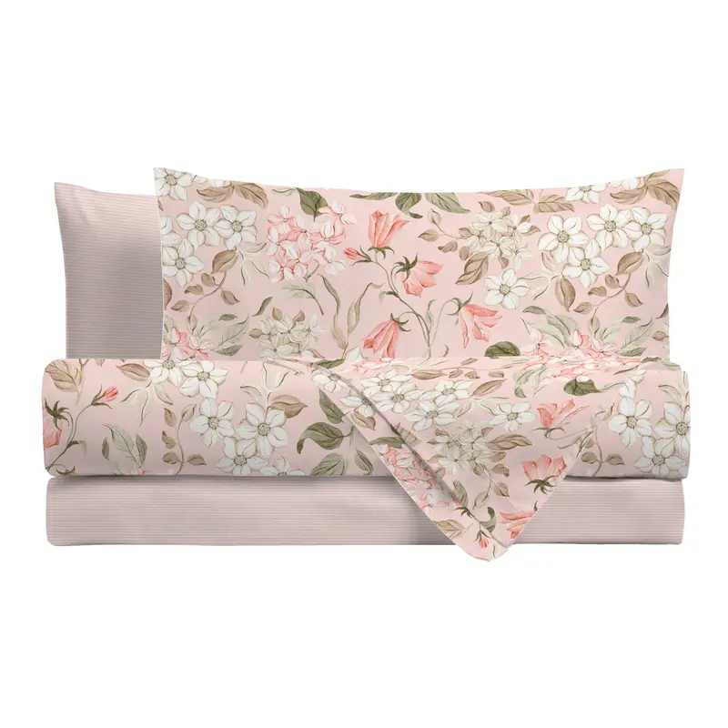 Completo Letto Singolo in Cotone Blair Rosa