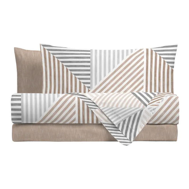 Completo Letto Singolo in Cotone Ramsey Beige