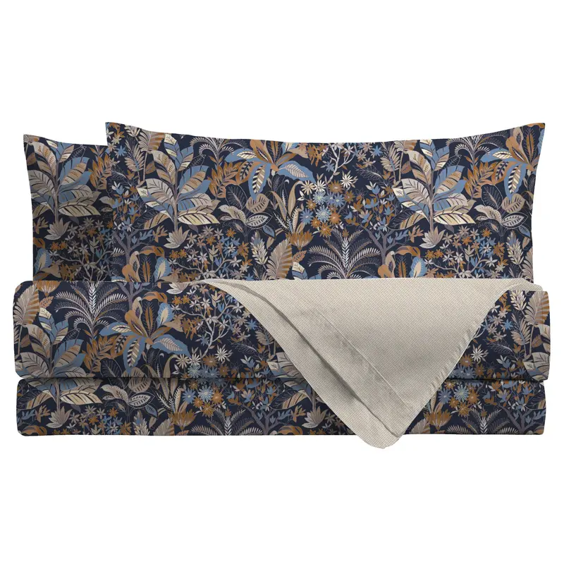 Completo Letto Thais Blu in Cotone Singolo