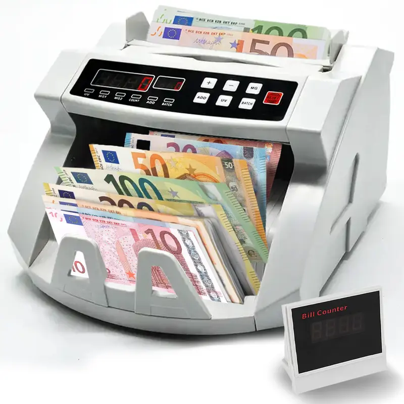 Contabanconote Automatico con Verifica UV MG Doppio Display Lcd 1000/min