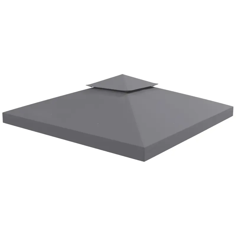 Copertura Telo Ricambio per Gazebo 3x3 MT Grigio Impermeabile Anti UV 2Livelli