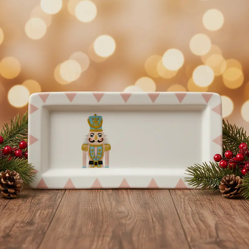 Coppia Piatti Aperitivo Rettangolari in Ceramica – Set 2 Vassoi | Ninocco Home
