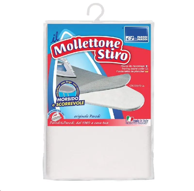 Copri Asse da Stiro Mollettone 130x45cm Made in Italy Morbido e Scorrevole