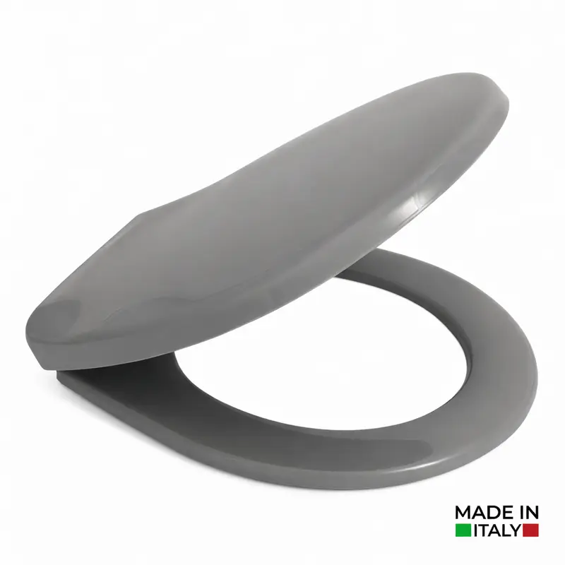 Copri Water Universale Sedile WC in PP Grigio 1200gr Cerniere Regolabili forma D