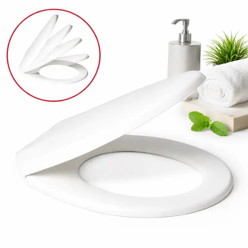 Copri Water Universale Soft Close Sedile WC in PP Bianco Chiusura Rallentata