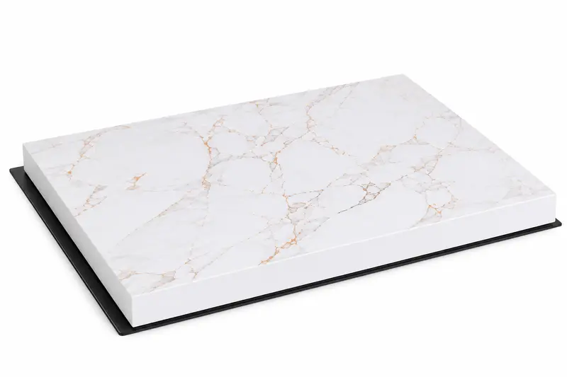 Coprifornello in Legno 90x54x7,5 cm Effetto Marmo – Copripiano Cottura Ultraresistente Impermeabile Antigraffio Piano d’Appoggio Cucina Oro o Silver