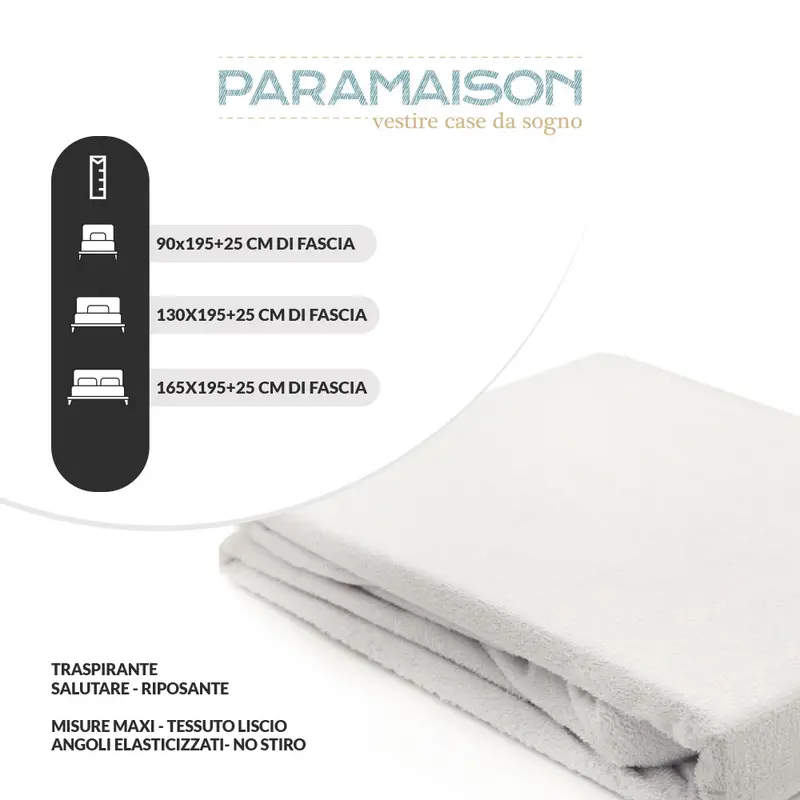 Coprimaterasso Impermeabile Dry singolo 90x195 in cotone PVC gommato bianco